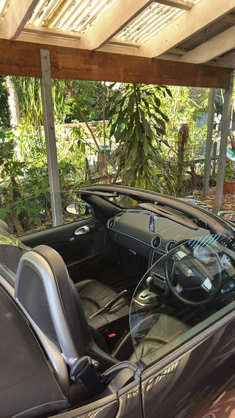 Porsche Boxster convertible interior after a detail